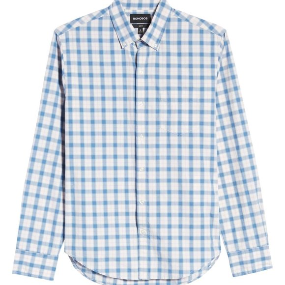 NWT Bonobos Slim Fit Check Washed Button-Down Shirt - Picture 4 of 4